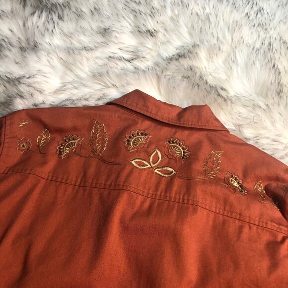 Drapers & Damons Orange Long Sleeve Embroidered Autumn Fall Jacket XL - Picture 13 of 15